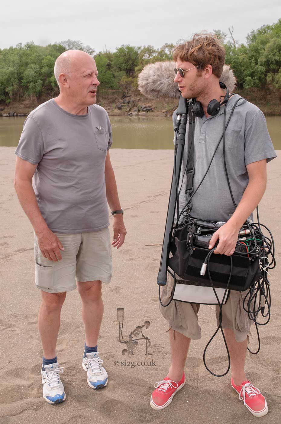 Crew Jokes - Colin the sound recordist listens to the same joke Rob has told for the hundredth time.